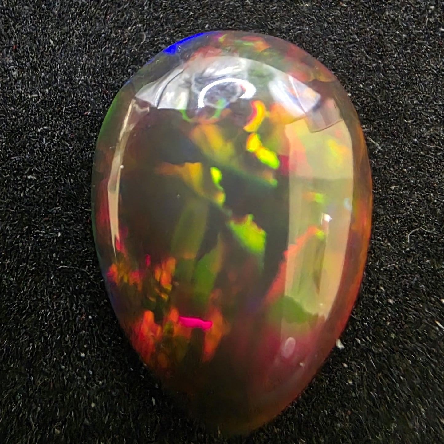 Black Opal special Ethiopian Welo, 6 ct pear polished, natural