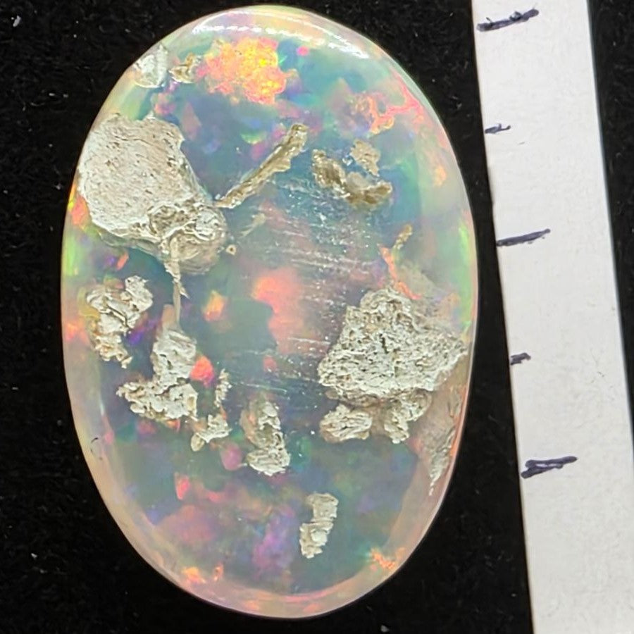 White Opal special Ethiopian Welo, 17.8 ct oval polished, natural