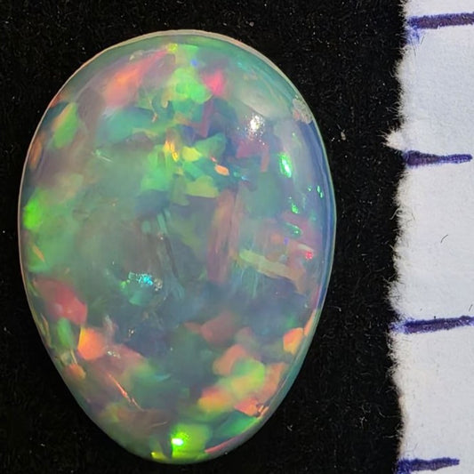 White Opal Ethiopian Welo, 5 ct oval polished, natural