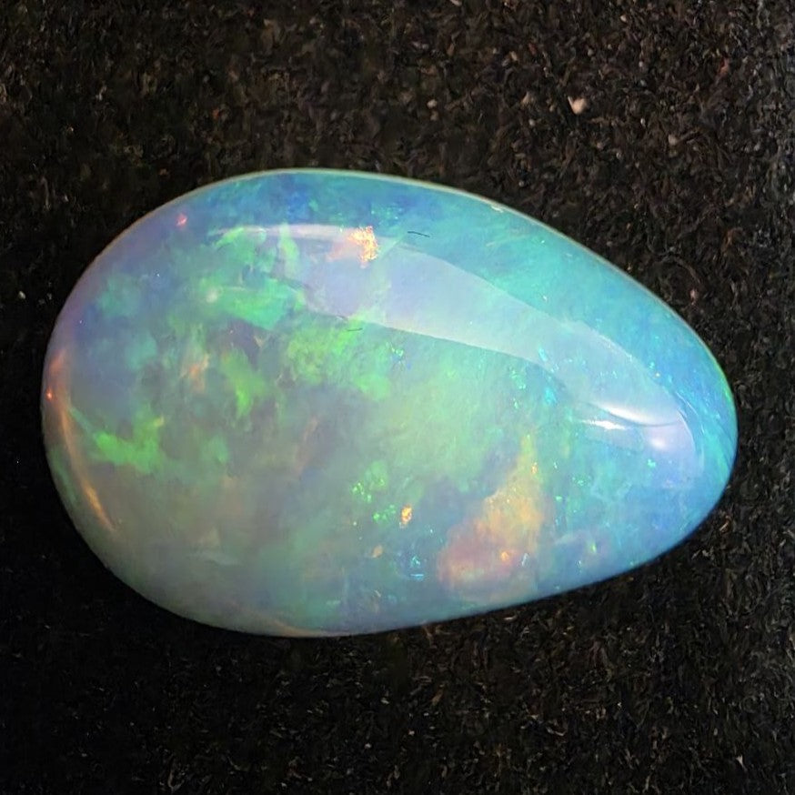 White Opal Ethiopian Welo, 9.35 ct pear polished, natural