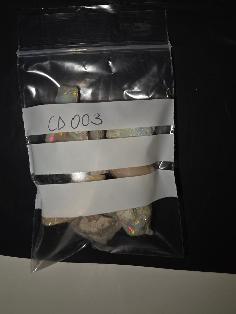 Micro-lot rough 7 stones Mixed Opal Ethiopian Welo, 93.5 ct rough, natural