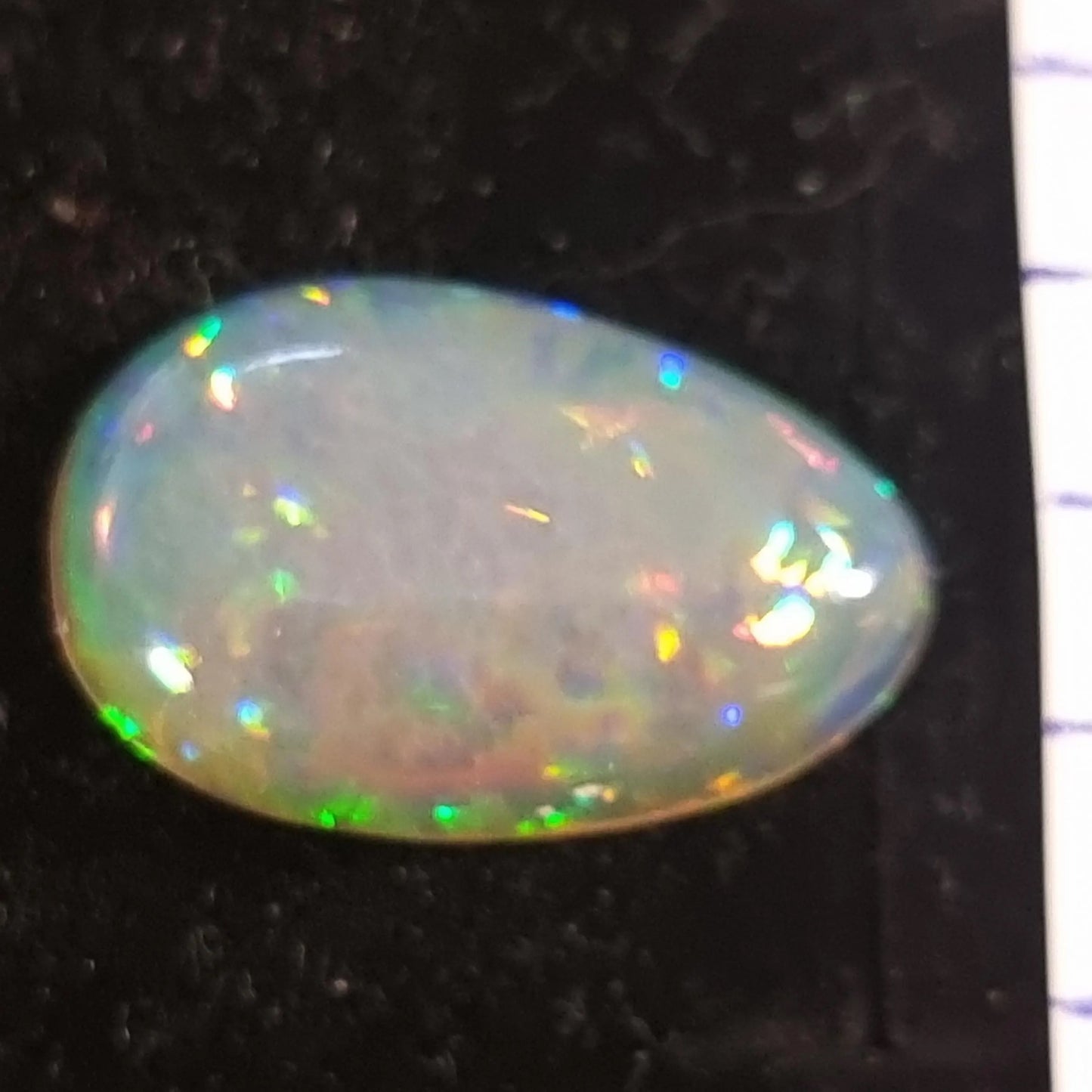White Opal Ethiopian Welo, 4.45 ct pear polished, natural