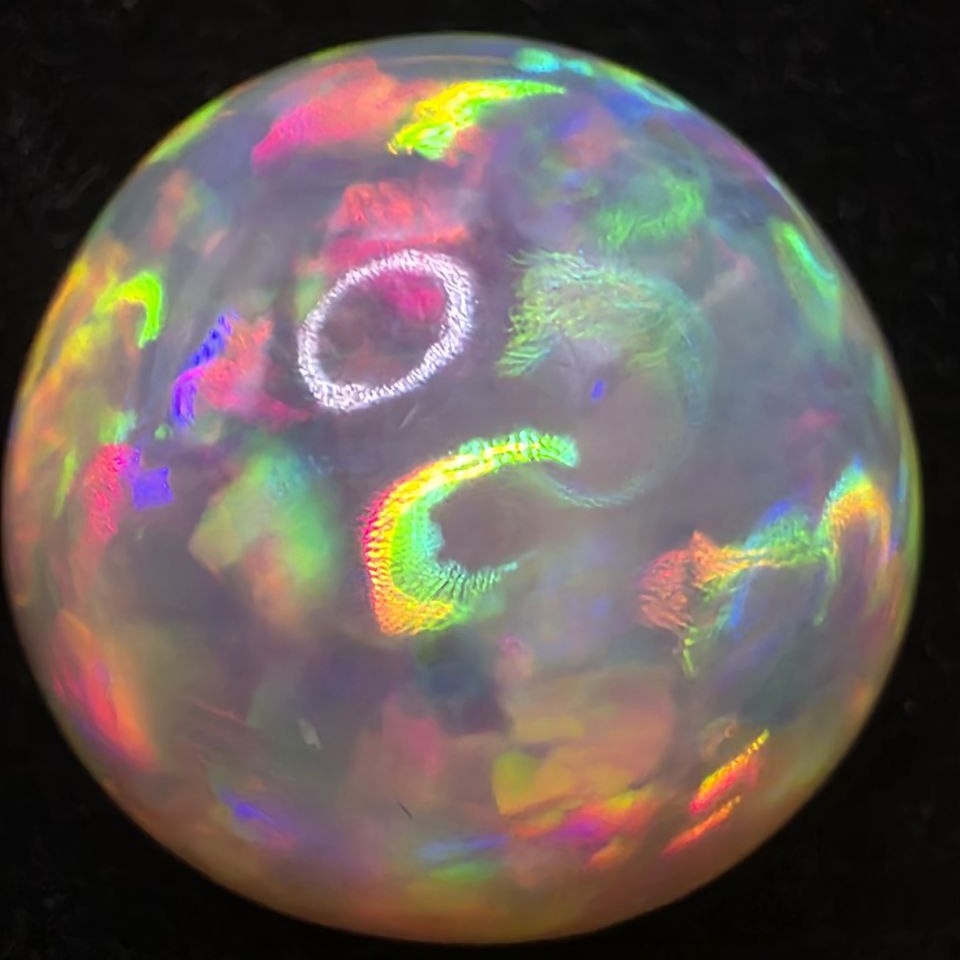 Black Opal special Ethiopian Welo, 19 ct freeform polished, natural