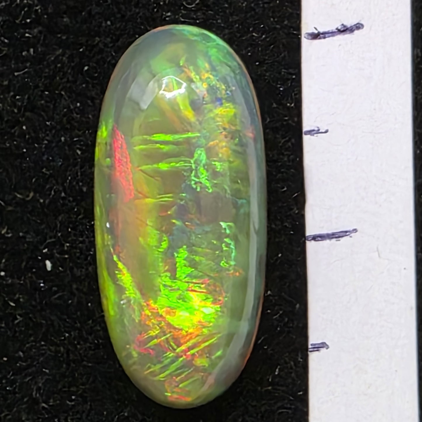 Black Opal special Ethiopian Welo, 4.45 ct oval polished, natural, intense Play-of-Colour