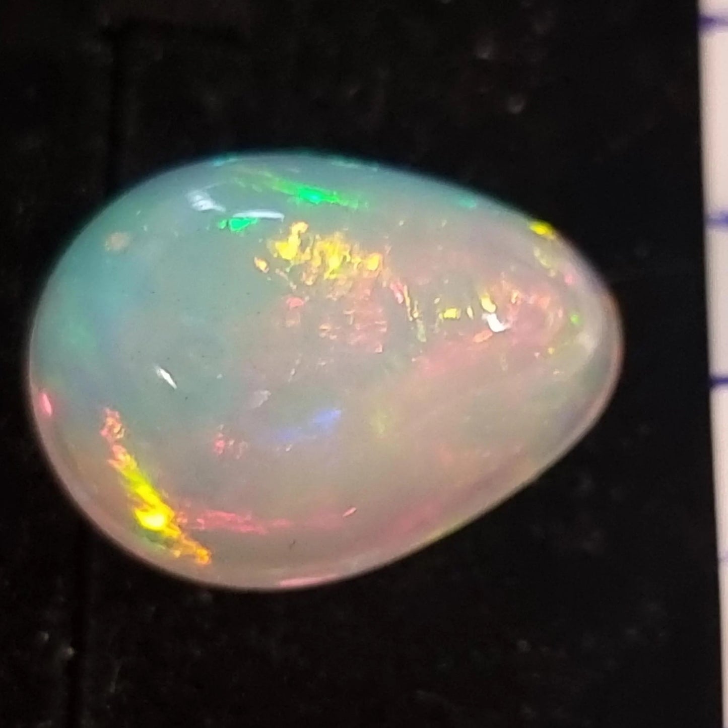 White Opal Ethiopian Welo, 6.25 ct pear polished, natural