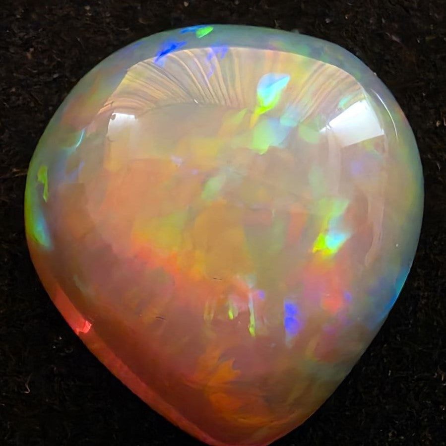 Black Opal special Ethiopian Welo, 29.1 ct pear polished, natural