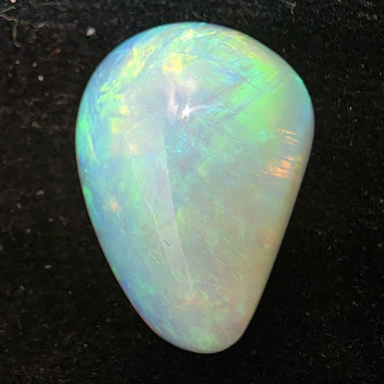 White Opal Ethiopian Welo, 9.45 ct pear polished, natural