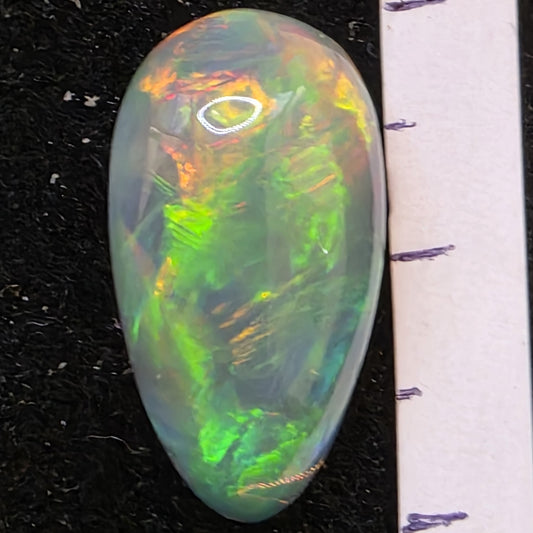 Black Opal special Ethiopian Welo, 8.5 ct pear polished, natural