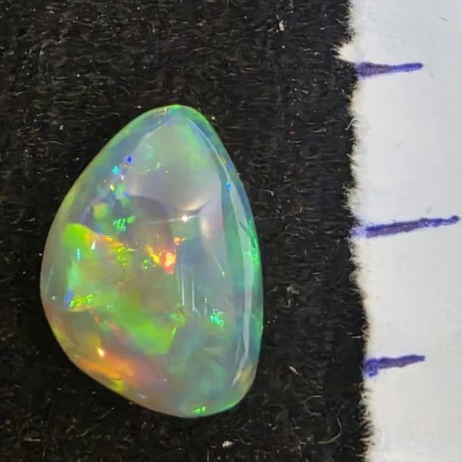 White Opal Ethiopian Welo, 4.2 ct freeform polished, natural