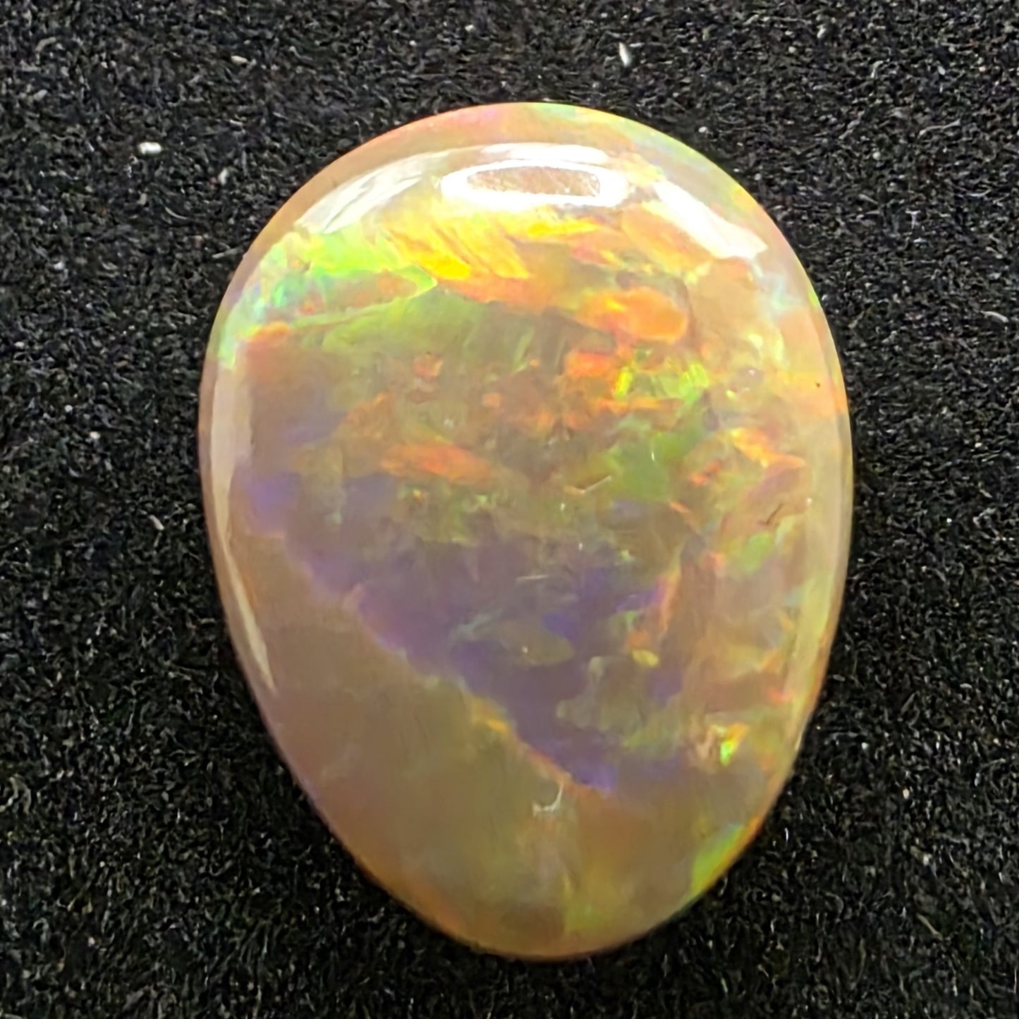 Black Opal special Ethiopian Welo, 5.7 ct pear polished, natural, intense Play-of-Colour