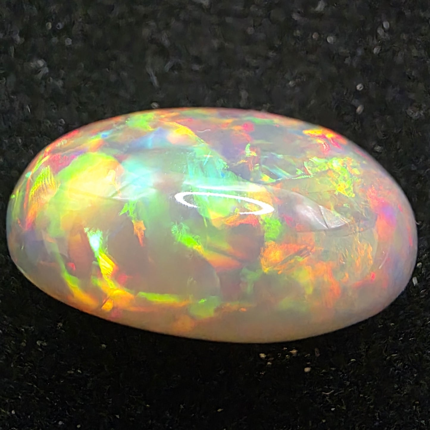 Black Opal special Ethiopian Welo, 16.8 ct oval polished, natural, intense Play-of-Colour