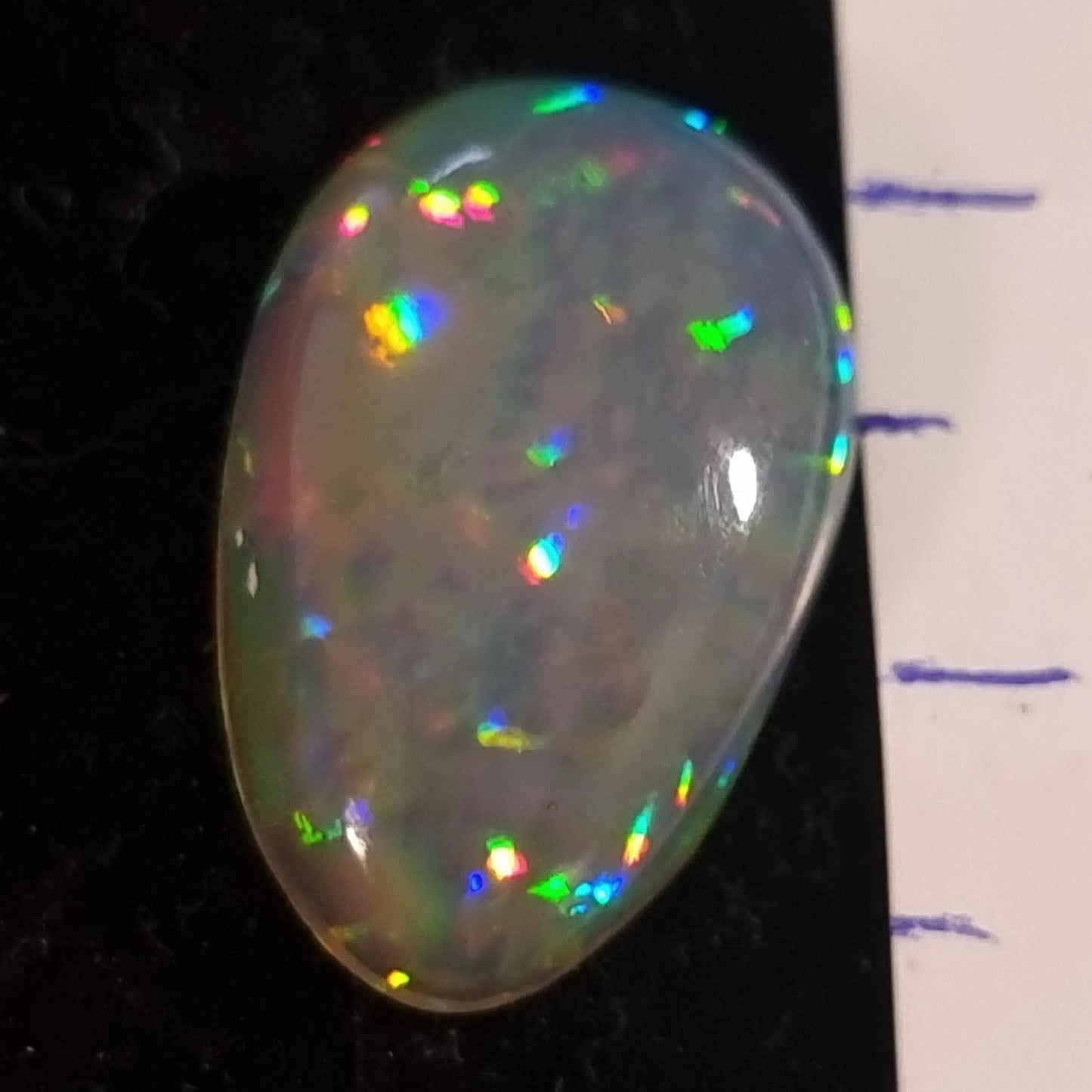 White Opal Ethiopian Welo, 4.45 ct pear polished, natural