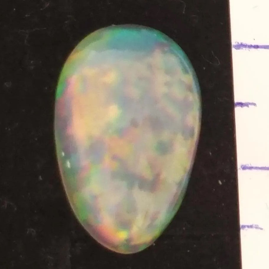 White Opal Ethiopian Welo, 4.45 ct pear polished, natural