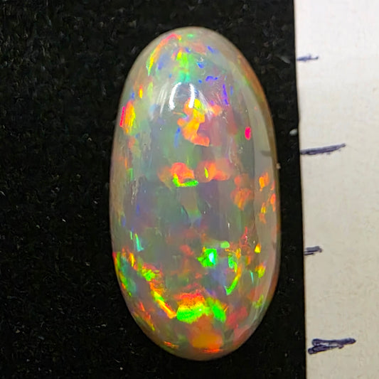 Black Opal special Ethiopian Welo, 4.7 ct oval polished, natural, intense Play-of-Colour