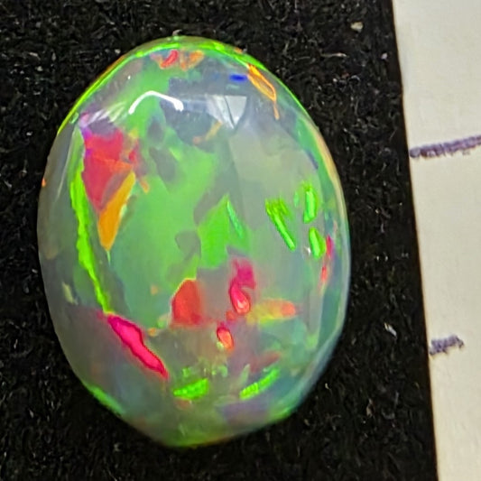 Black Opal special Ethiopian Welo, 1.35 ct oval polished, natural, intense Play-of-Colour