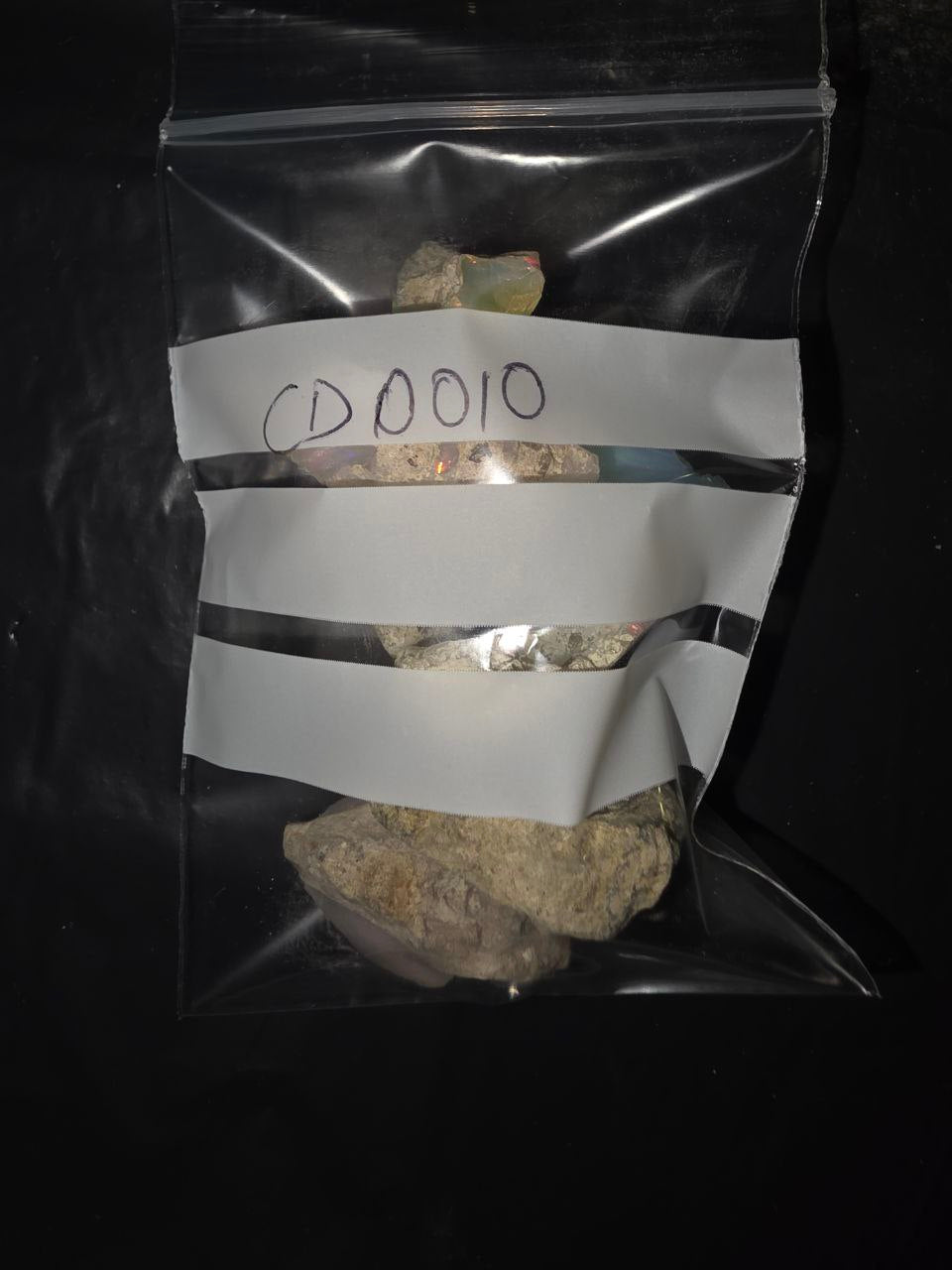 Micro-lot rough 7 stones Mixed Opal Ethiopian Welo, 108 ct rough, natural