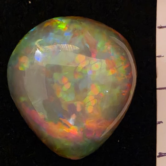 Black Opal special Ethiopian Welo, 29.1 ct pear polished, natural