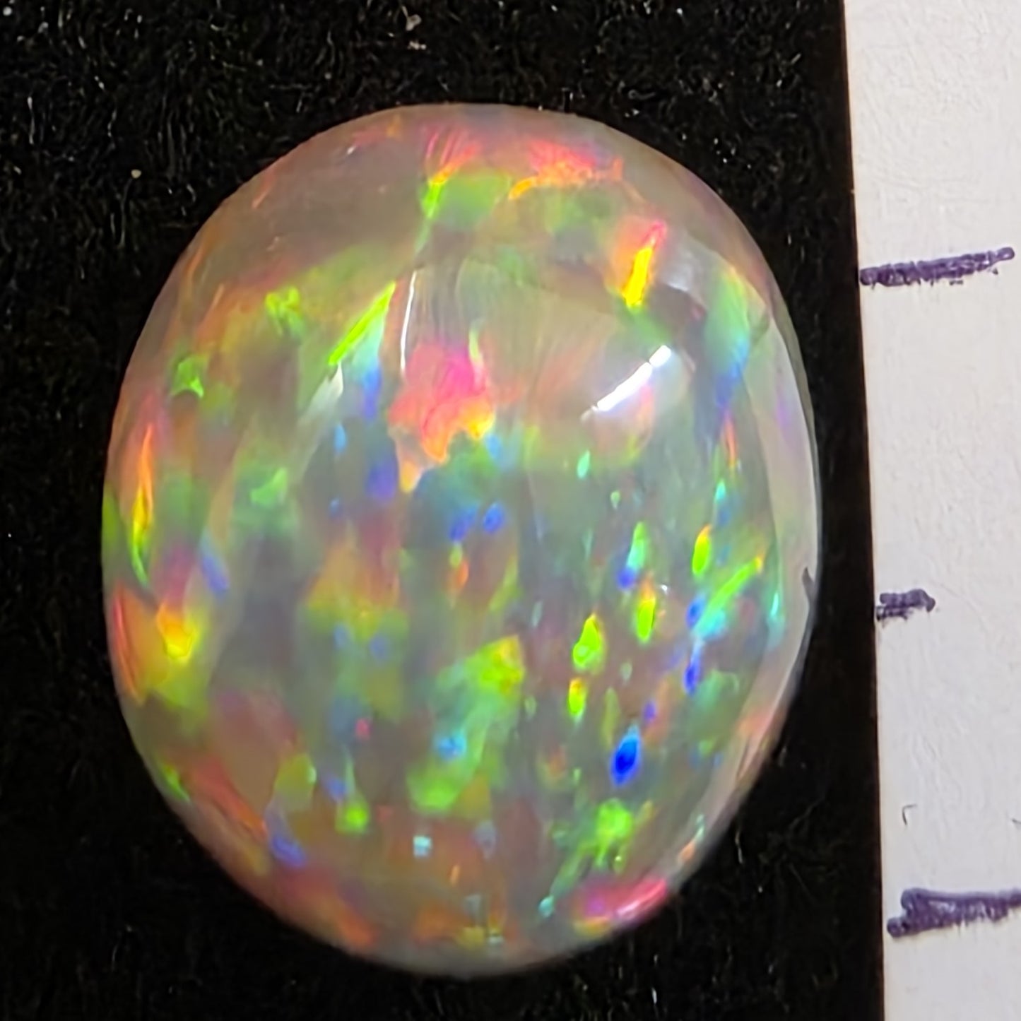 Perfect! Black Opal outstanding Ethiopian Welo, 5.45 ct oval polished, natural, intense Play-of-Colour