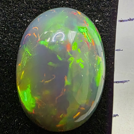Black Opal special Ethiopian Welo, 10 ct oval polished, natural, intense Play-of-Colour