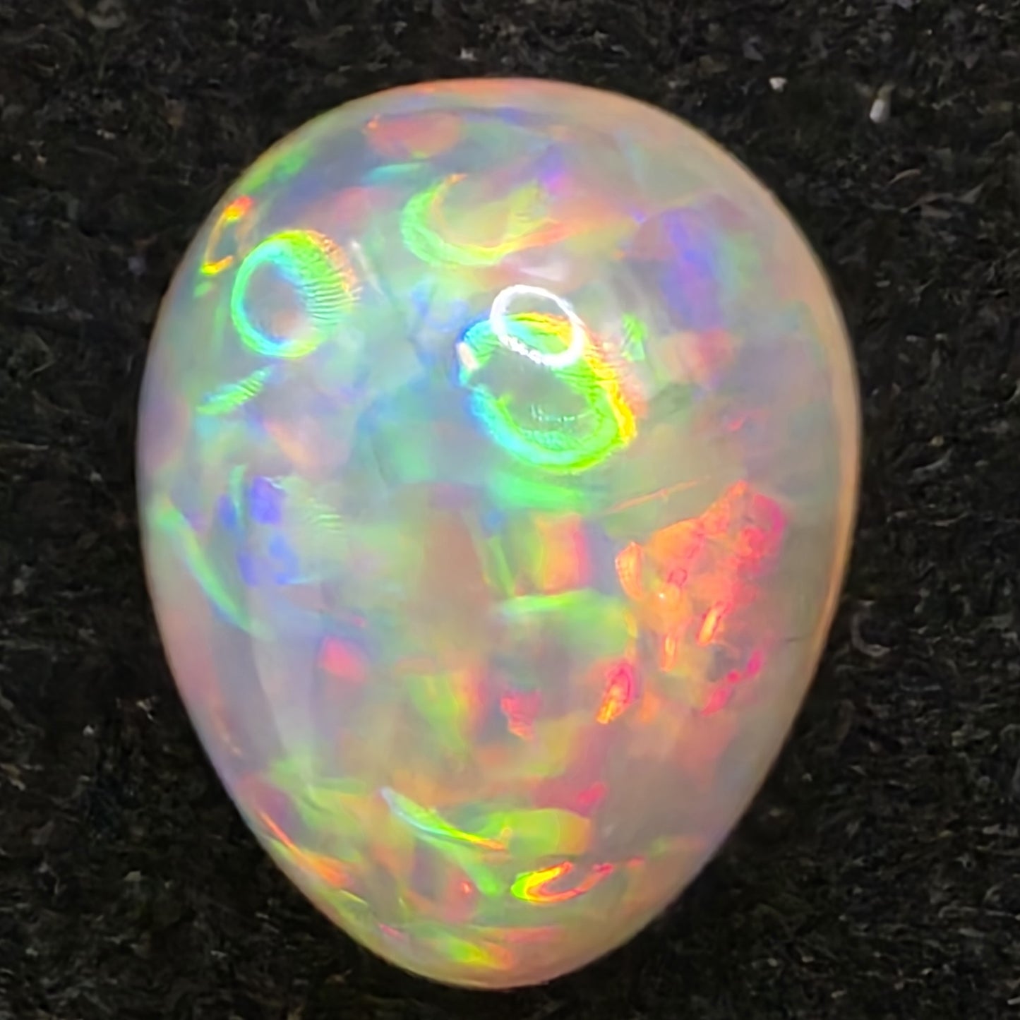 Crystal Opal special Ethiopian Welo, 4.7 ct pear polished, natural, intense Play-of-Colour