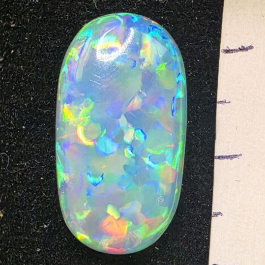 White Opal Ethiopian Welo, 7.4 ct oval polished, natural