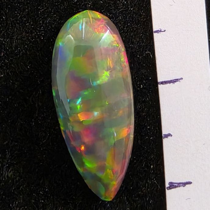 Perfect! Black Opal outstanding Ethiopian Welo, 3.45 ct pear polished, natural, intense Play-of-Colour