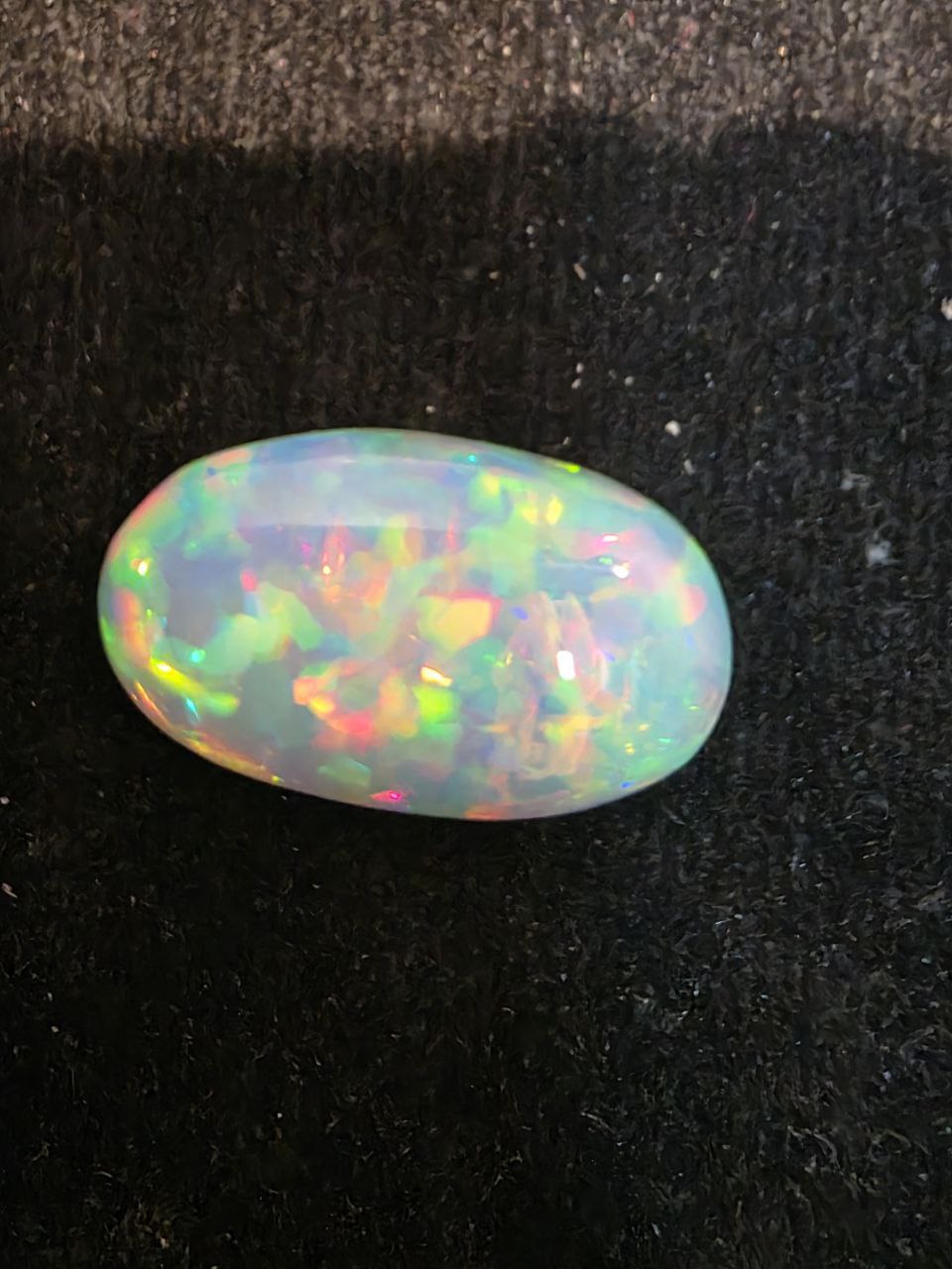 White Opal Ethiopian Welo, 5.3 ct oval polished, natural