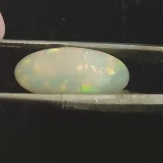 White Opal special Ethiopian Welo, 7.75 ct oval polished, natural